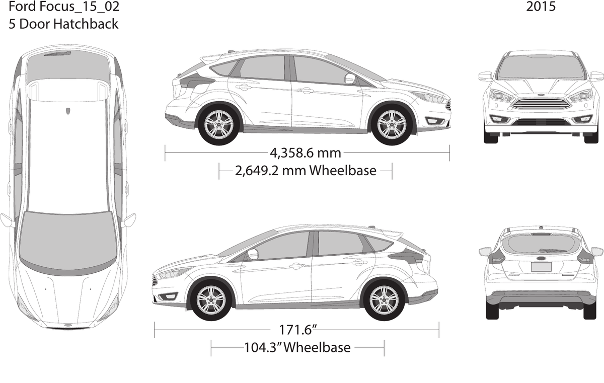 2015 Ford Focus vector wrap template V02, Design-Ready PDF - GravBase