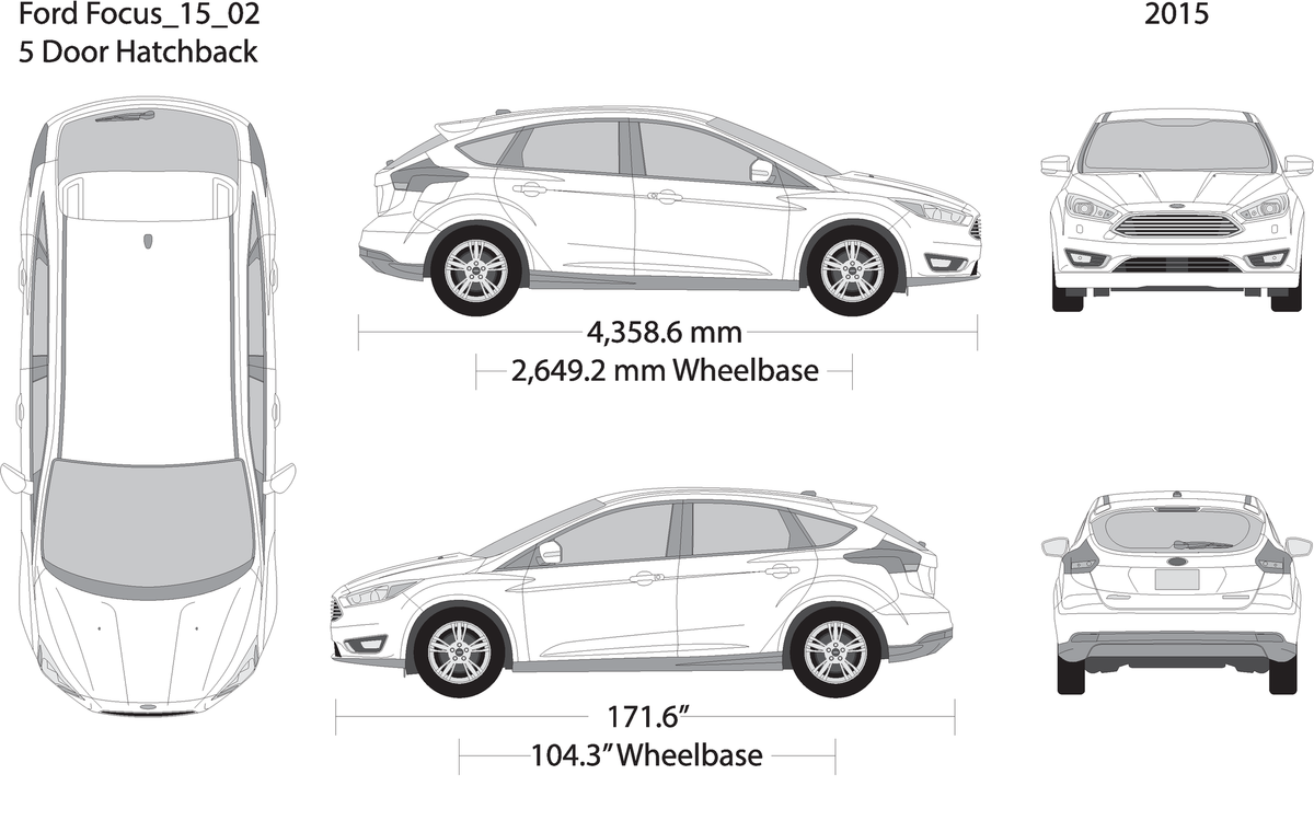 2015 Ford Focus V02 Vehicle Wrap Template