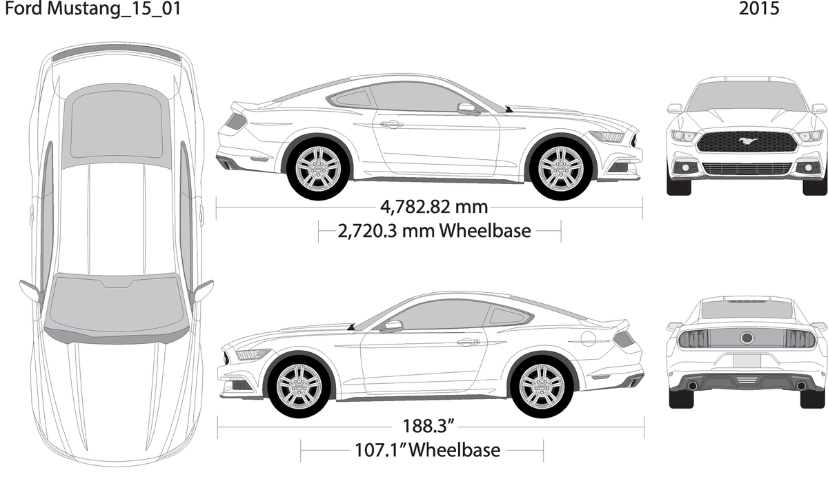 2015 Ford Mustang V01 Vehicle Wrap Template