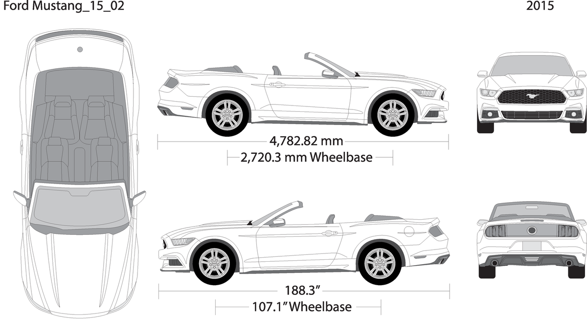 2015 Ford Mustang V02 Vehicle Wrap Template