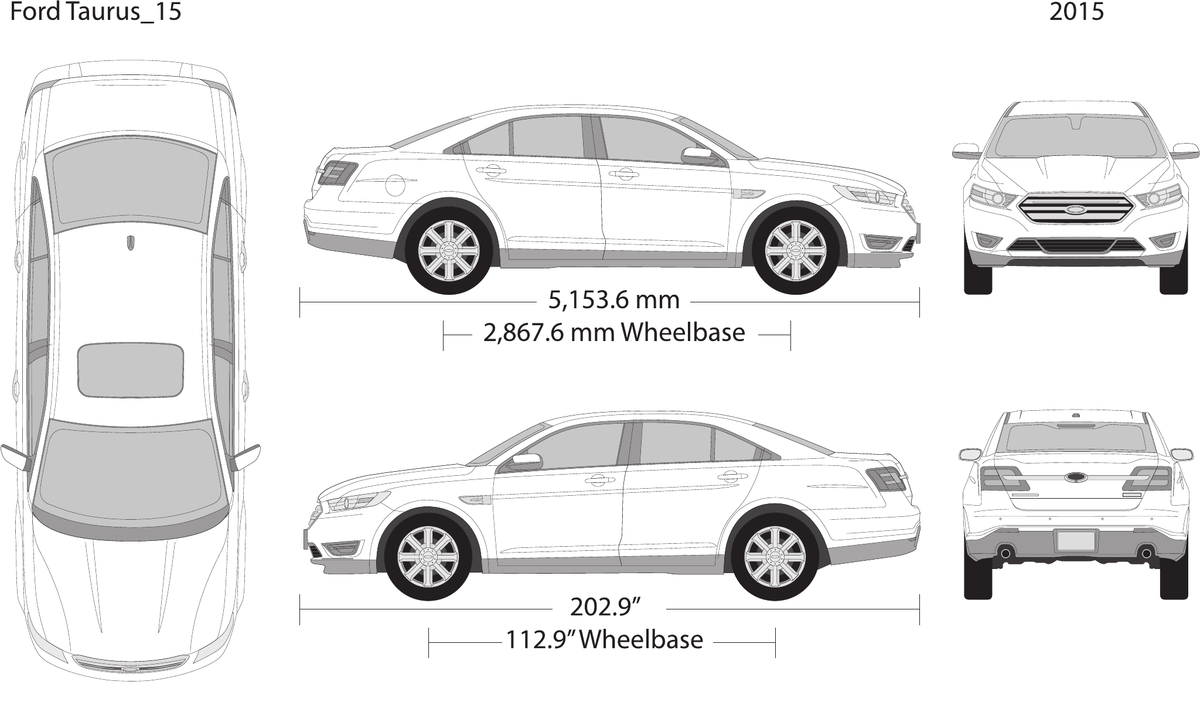 2015 Ford Taurus vector wrap template, Design-Ready PDF - GravBase