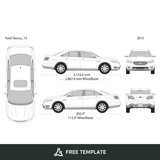 2015 Ford Taurus free vector vehicle wrap template - GravBase