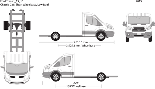 2015 Ford Transit Chassis Vector Wrap Template - GravBase