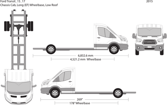 2015 Ford Transit Chassis Vector Wrap Template - GravBase