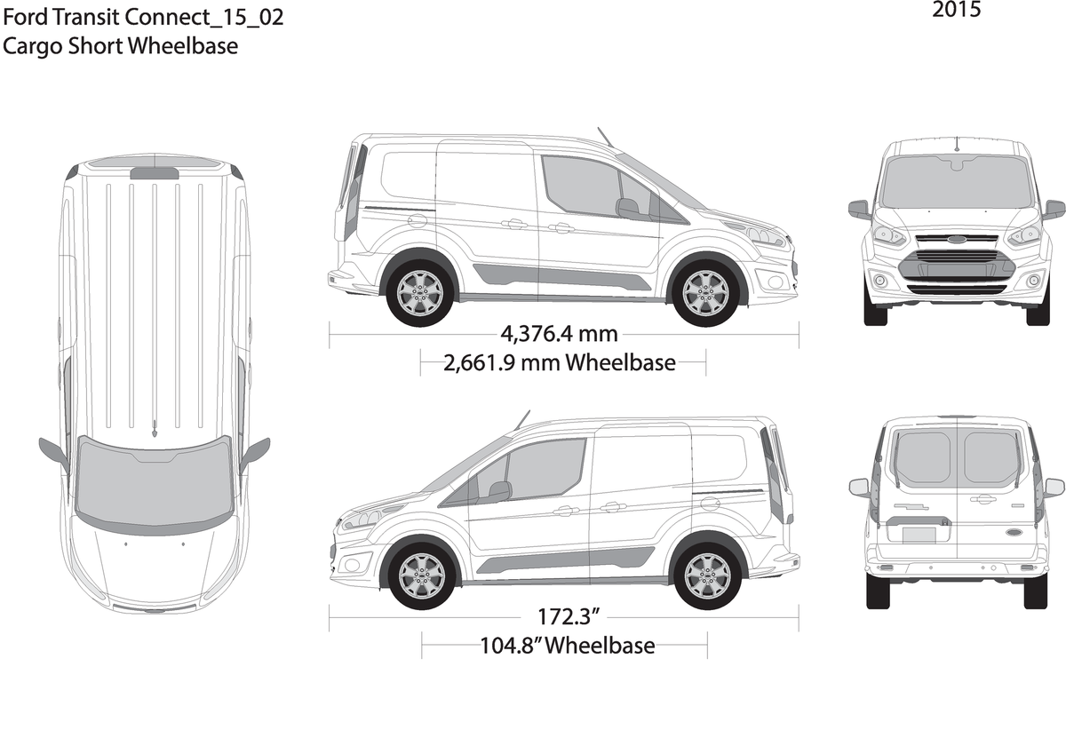 2015 Ford Transit Connect V02 Vehicle Wrap Template
