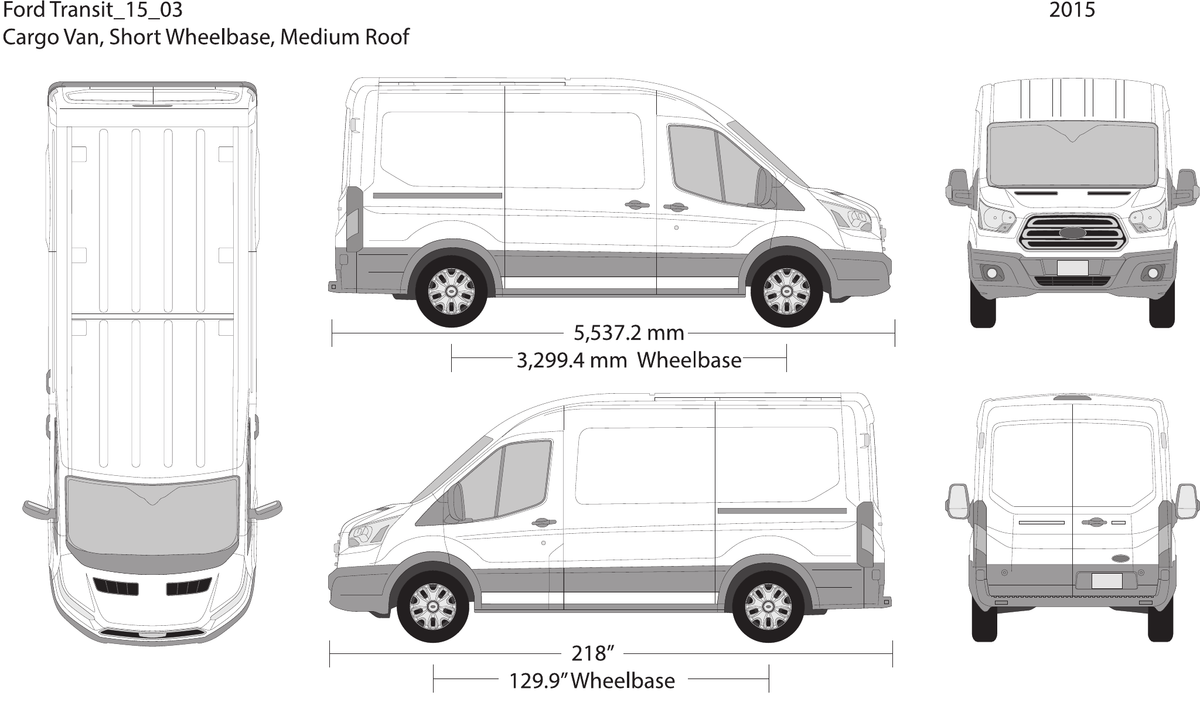 2015 Ford Transit Sliding Door vector wrap template V03, Design-Ready PDF - GravBase
