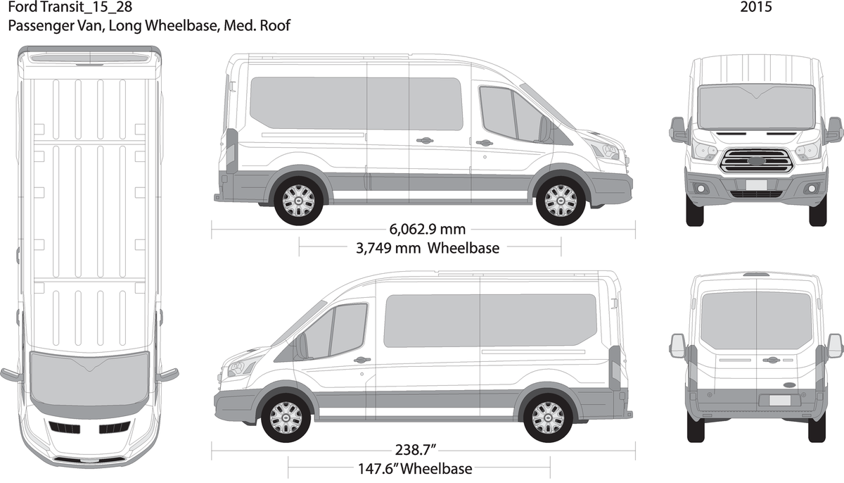 2015 Ford Transit Swing Door V28 Vehicle Wrap Template
