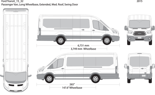 2015 Ford Transit Swing Door V32 Vehicle Wrap Template