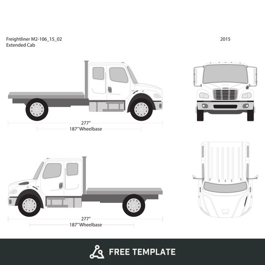 2015 Freightliner M2-106 free vector vehicle wrap template - GravBase