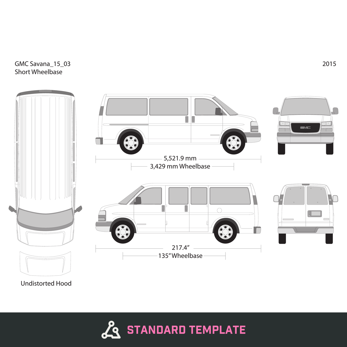 2015 GMC Savana vector wrap template V03, Design-Ready PDF - GravBase