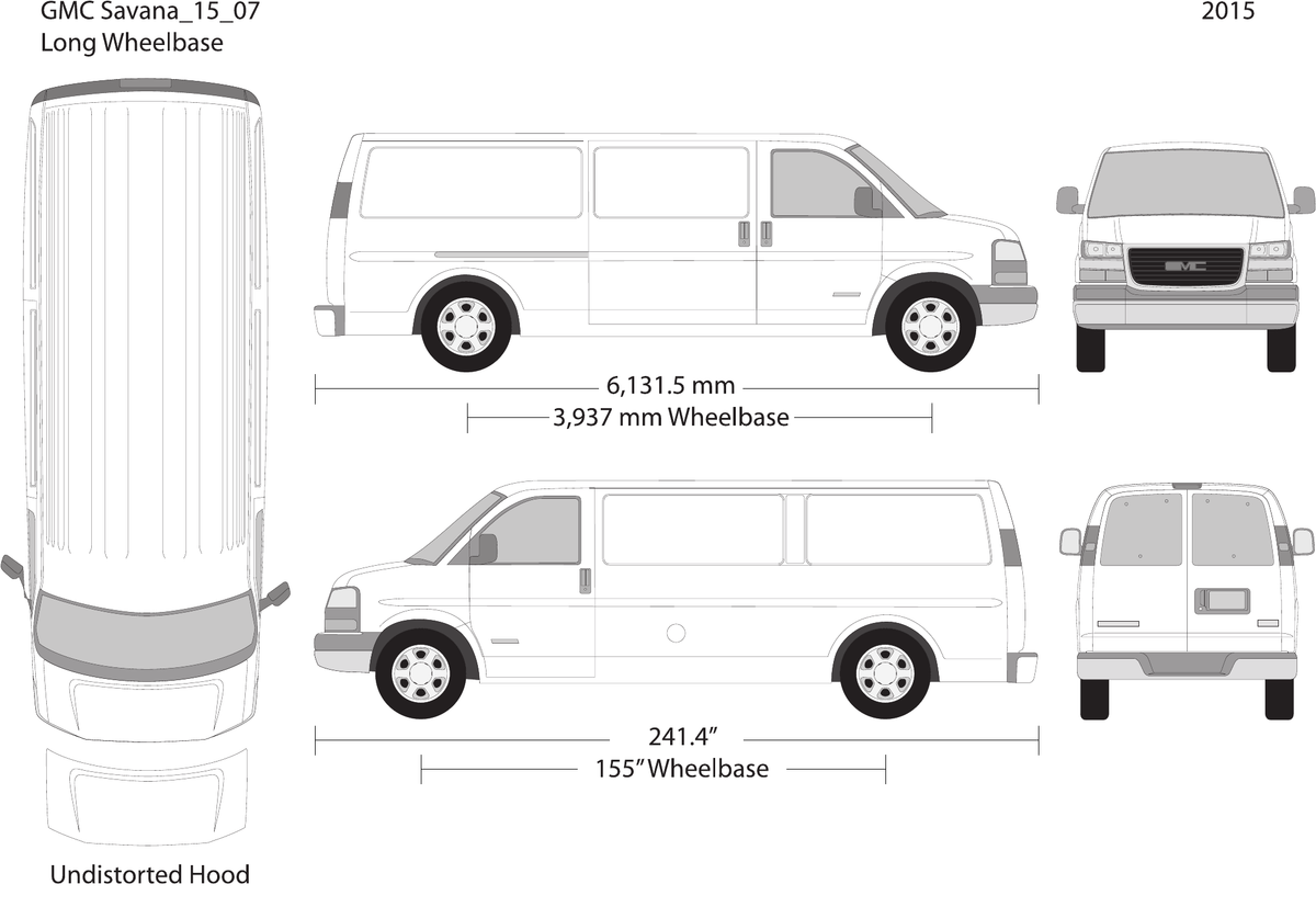 2015 GMC Savana vector wrap template V07, Design-Ready PDF - GravBase