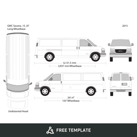 2015 GMC Savana free vector vehicle wrap template - GravBase