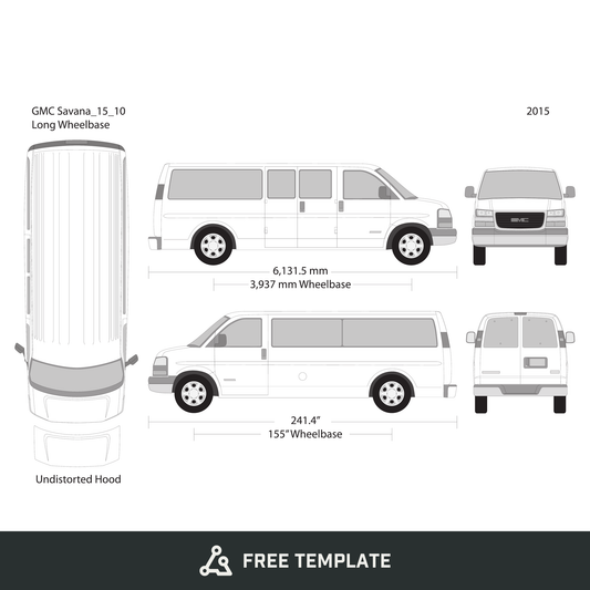 2015 GMC Savana free vector vehicle wrap template - GravBase