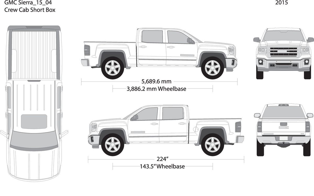 2015 Gmc Sierra 1500 V04 Vehicle Wrap Template