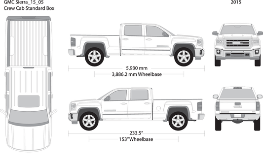 2015 Gmc Sierra 1500 V05 Vehicle Wrap Template