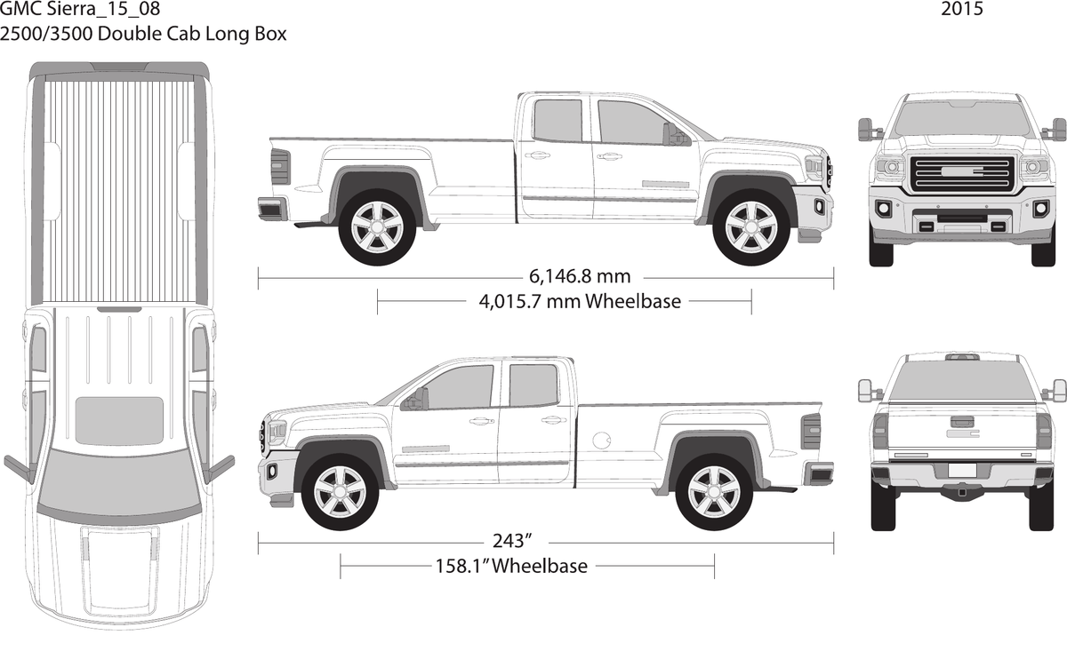2015 GMC Sierra 2500-3500 HD Vector Wrap Template - GravBase