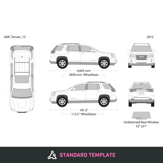 2015 GMC Terrain vector wrap template, Design-Ready PDF - GravBase