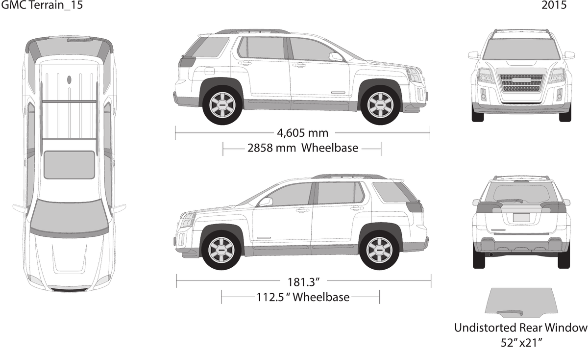 2015 GMC Terrain vector wrap template, Design-Ready PDF - GravBase