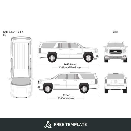 2015 GMC Yukon free vector vehicle wrap template - GravBase