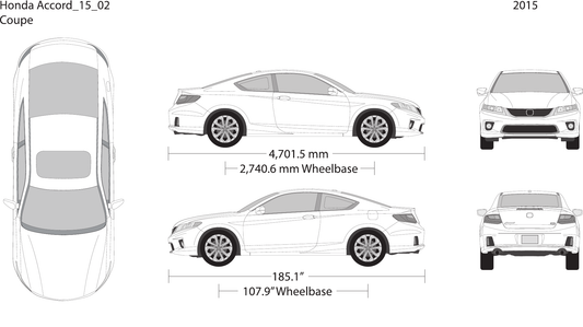 2015 Honda Accord Coupe vector wrap template, Design-Ready PDF - GravBase