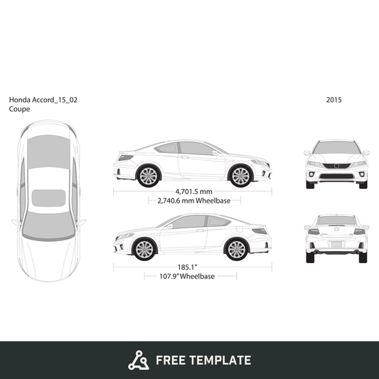2015 Honda Accord Coupe free vector vehicle wrap template - GravBase