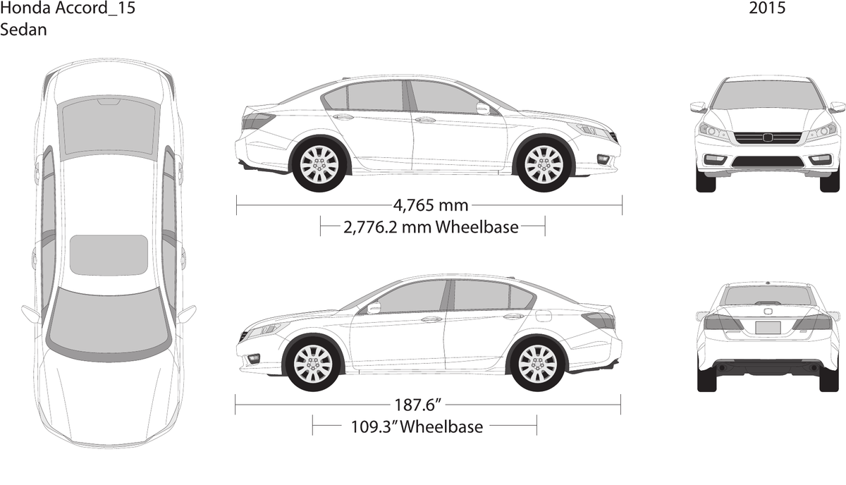 2015 Honda Accord Sedan vector wrap template, Design-Ready PDF - GravBase