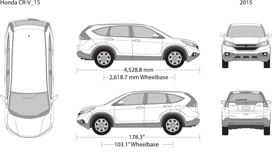2015 Honda CR-V vector wrap template, Design-Ready PDF - GravBase