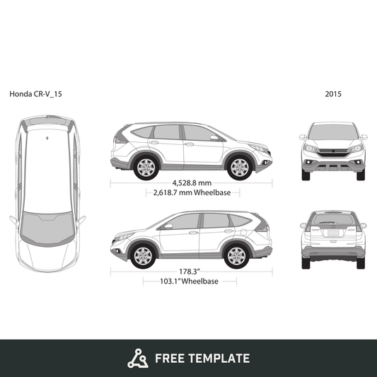 2015 Honda CR-V free vector vehicle wrap template - GravBase