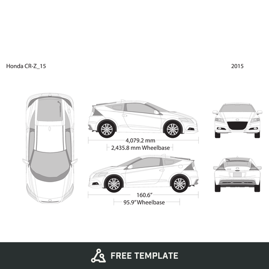 2015 Honda CR-Z free vector vehicle wrap template - GravBase