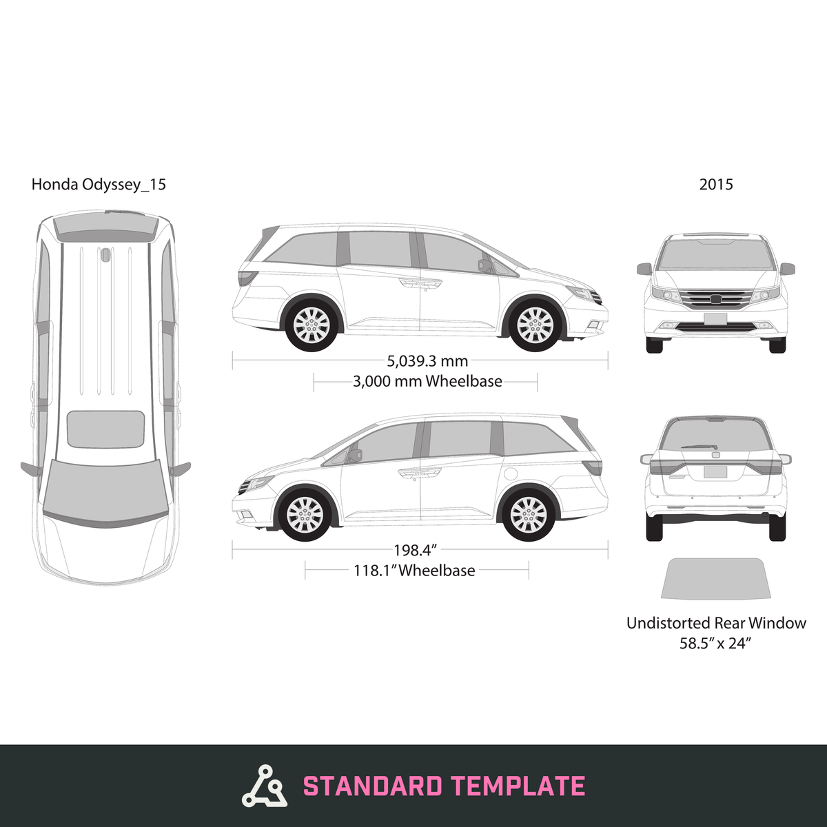 2015 Honda Odyssey vector wrap template, Design-Ready PDF - GravBase