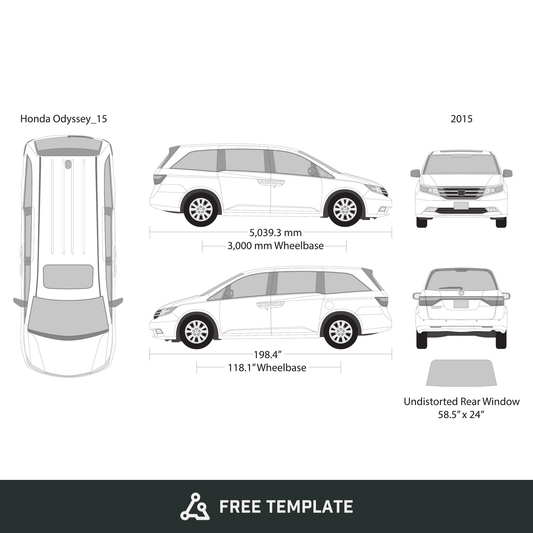 2015 Honda Odyssey free vector vehicle wrap template - GravBase