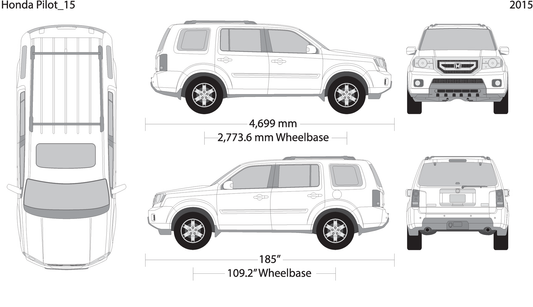 2015 Honda Pilot V15 Vehicle Wrap Template