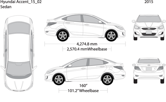 2015 Hyundai Accent Sedan V02 Vehicle Wrap Template