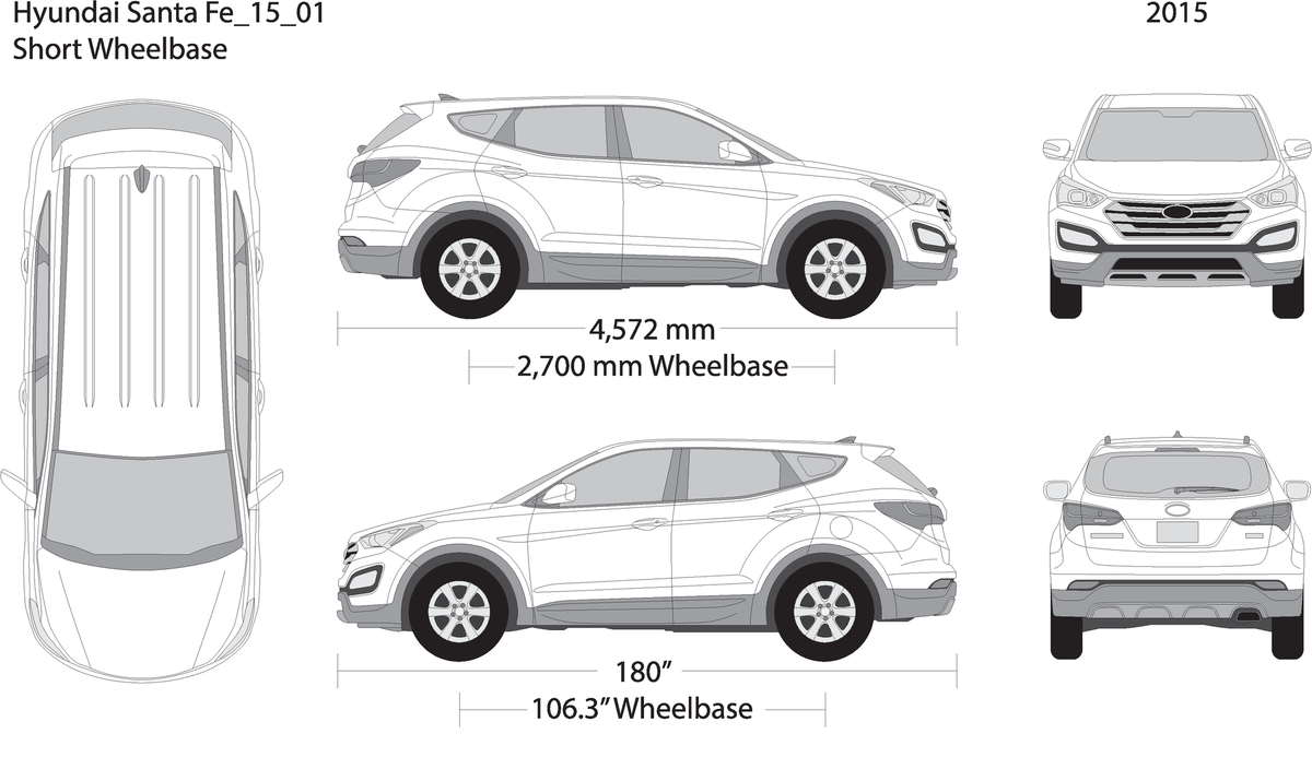 2015 Hyundai Santa Fe V01 Vehicle Wrap Template