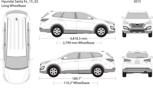 2015 Hyundai Santa Fe vector wrap template V02, Design-Ready PDF - GravBase