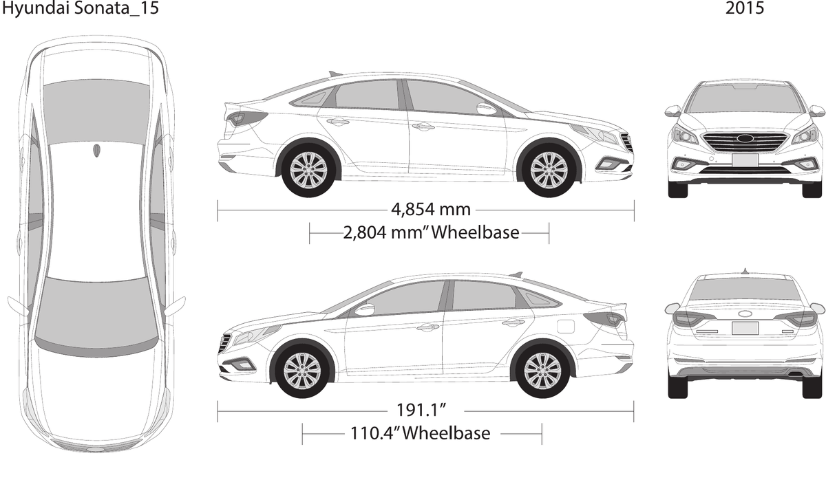 2015 Hyundai Sonata vector wrap template, Design-Ready PDF - GravBase