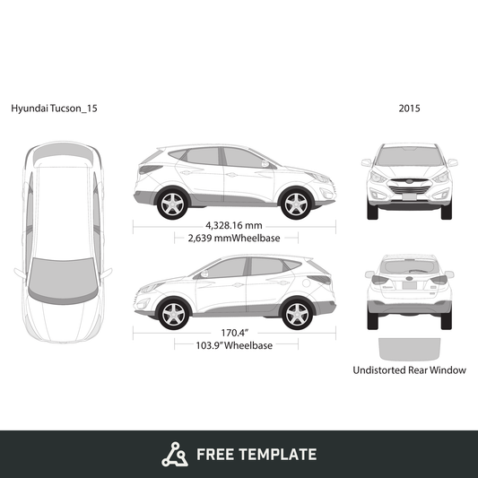 2015 Hyundai Tucson free vector vehicle wrap template - GravBase