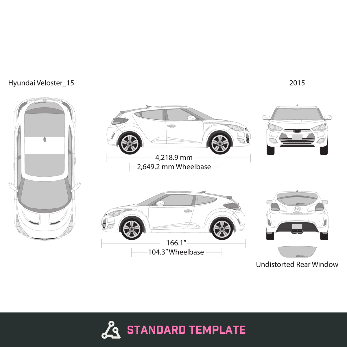 2015 Hyundai Veloster vector wrap template, Design-Ready PDF - GravBase