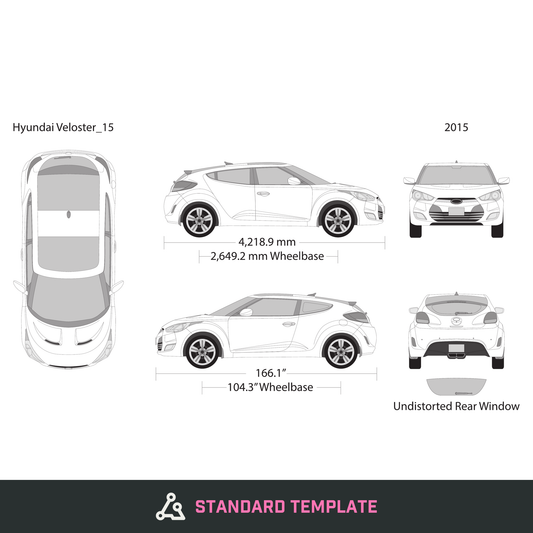 2015 Hyundai Veloster vector wrap template, Design-Ready PDF - GravBase