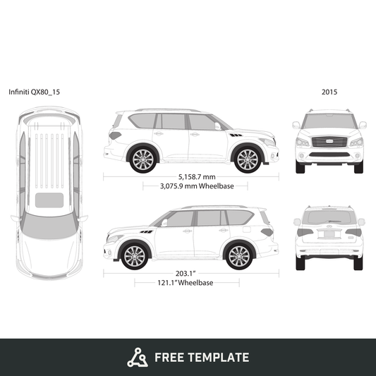2015 Infiniti QX80 free vector vehicle wrap template - GravBase