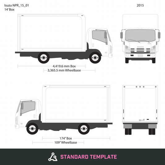 2015 Isuzu NPR vector wrap template V01, Design-Ready PDF - GravBase