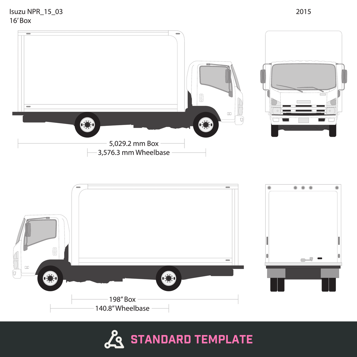 2015 Isuzu NPR vector wrap template V03, Design-Ready PDF - GravBase