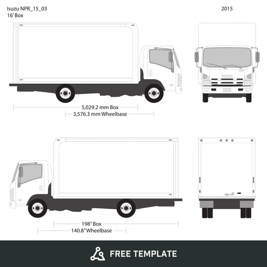 2015 Isuzu NPR free vector vehicle wrap template - GravBase