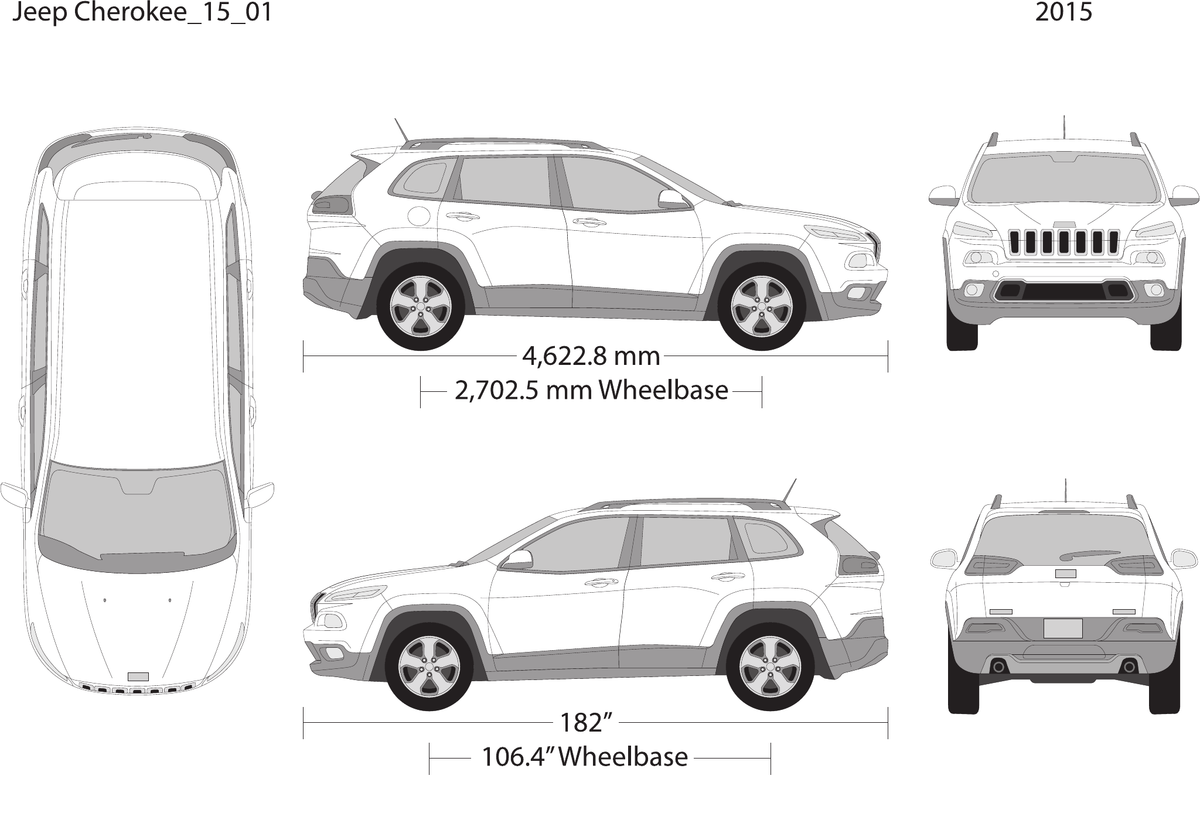 2015 Jeep Cherokee vector wrap template, Design-Ready PDF - GravBase