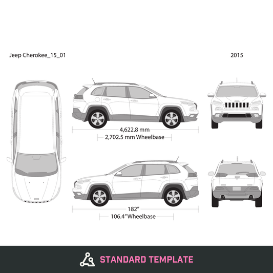 2015 Jeep Cherokee vector wrap template, Design-Ready PDF - GravBase