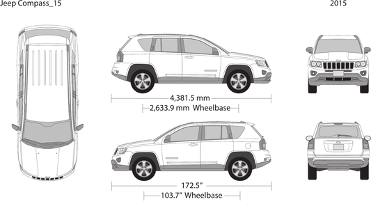 2015 Jeep Compass vector wrap template, Design-Ready PDF - GravBase