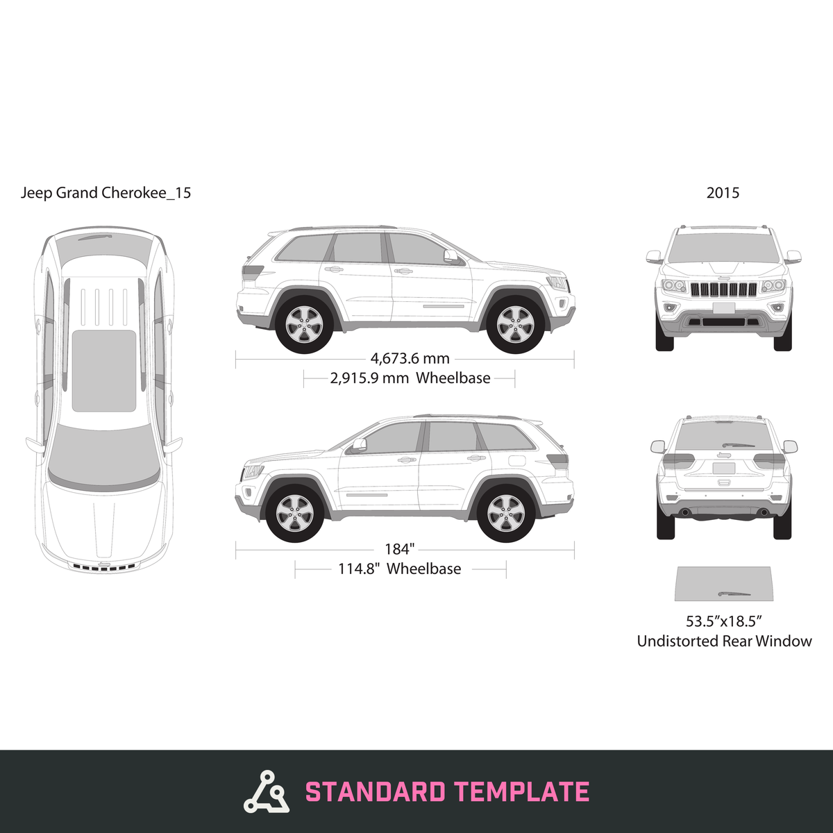 2015 Jeep Grand Cherokee vector wrap template, Design-Ready PDF - GravBase