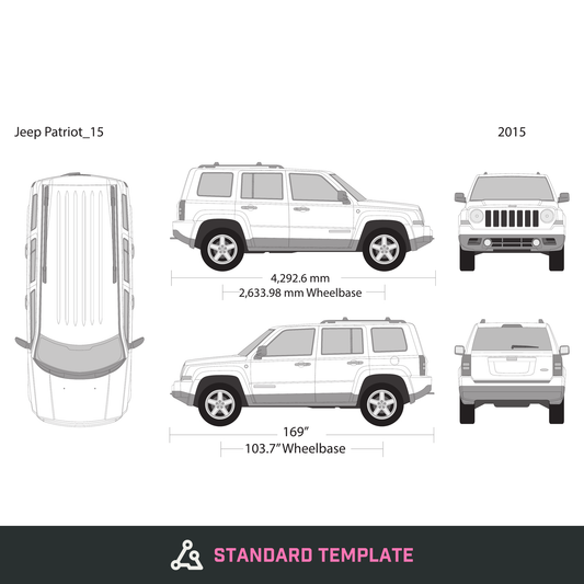 2015 Jeep Patriot vector wrap template, Design-Ready PDF - GravBase