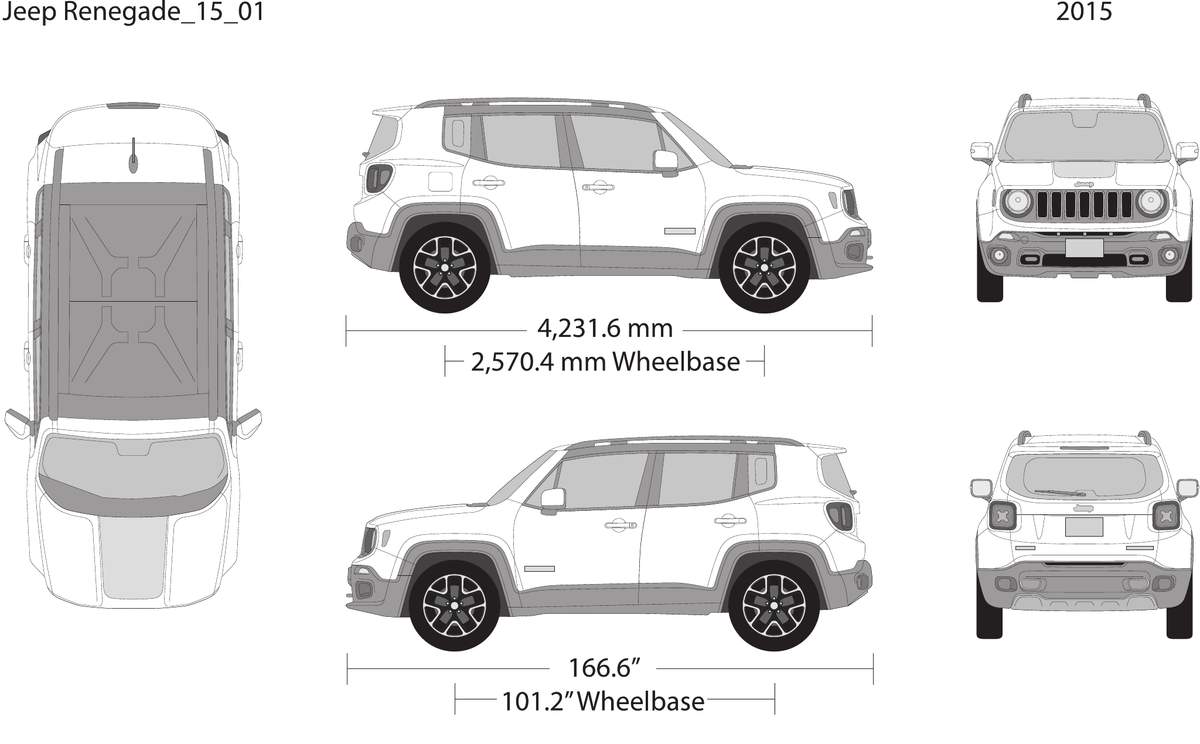 2015 Jeep Renegade vector wrap template, Design-Ready PDF - GravBase