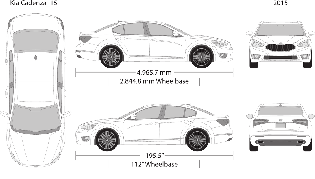 2015 Kia Cadenza Vector Wrap Template - GravBase